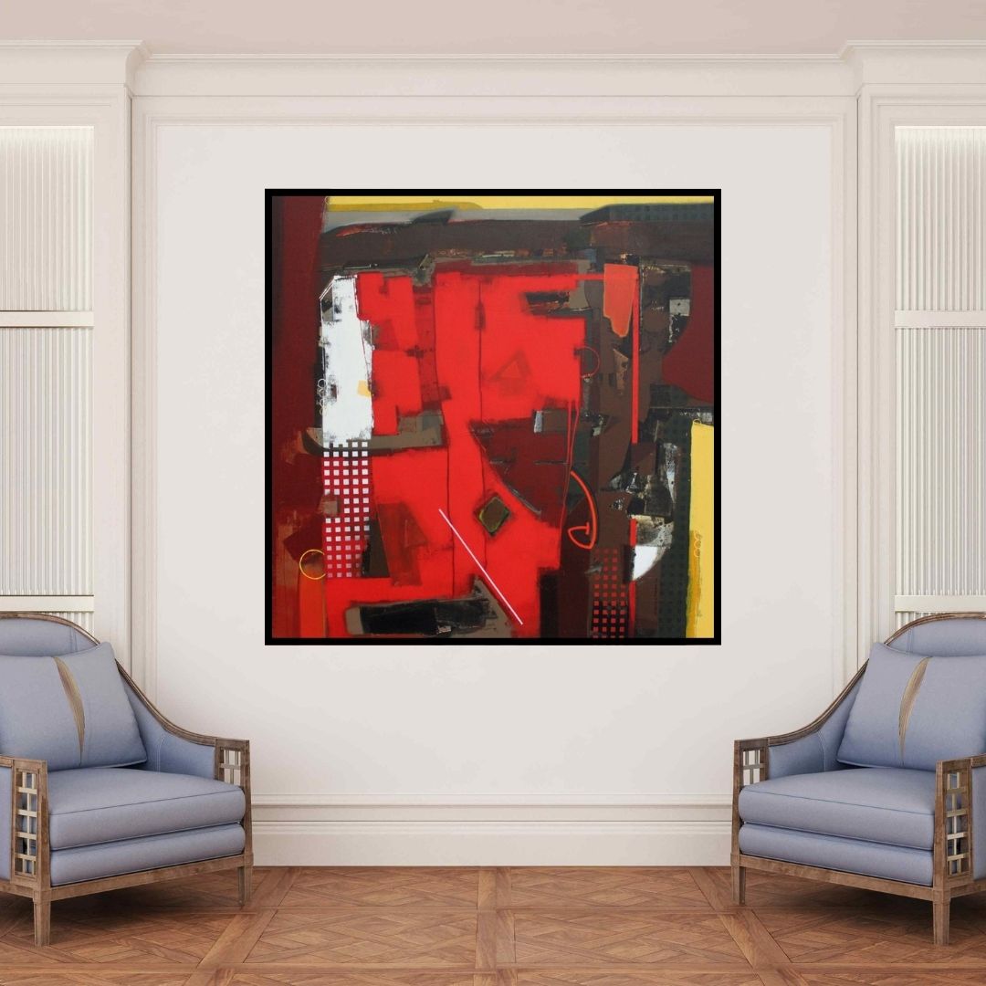 In-situ view of Sachin Pakhale's 'Untitled 4' painting in a room