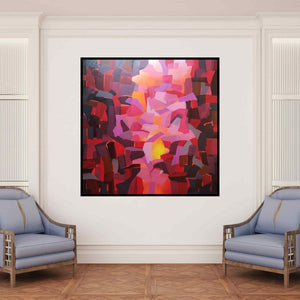 In-situ view of Padmakar Santape's 'Untitled 4 (Emergence)' painting in a room