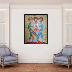 In-situ view of Arvind Dubey's 'Untitled 4' painting in a room