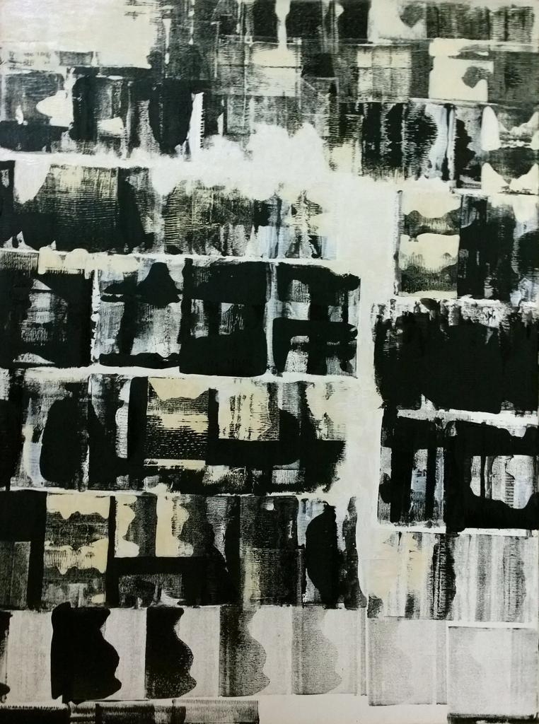 Abstract oil painting titled 'Untitled 42', 48x36 inches, by artist Vipta Kapadia on Canvas