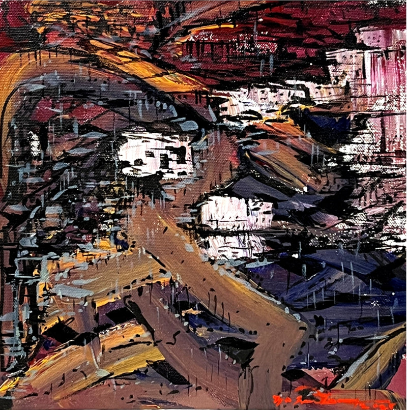 Untitled 42' abstract acrylic painting by artist Solomon Rajendiran, 12x12 inch, on canvas