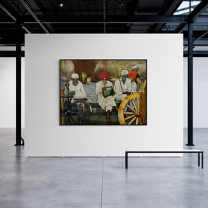 In-situ view of Vijay Gille's 'Untitled (A Moment of Tranquility)' painting in a room