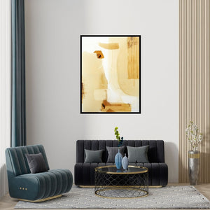 Preview of 'Untitled 43 (Desert Mirage)' Painting by Veena Jain shown on a wall in a furnished room.