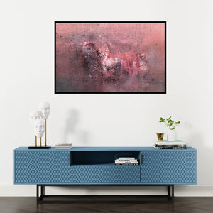 Preview of 'Untitled' Painting by Dnyaneshwar Dhavale shown on a wall in a furnished room.