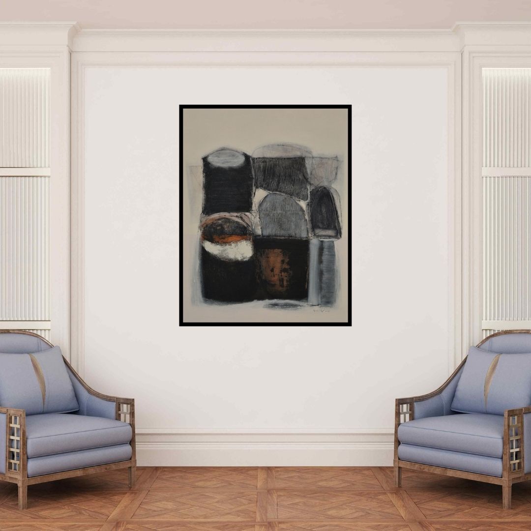 In-situ view of Yogesh Patil's 'Untitled 5' painting in a room