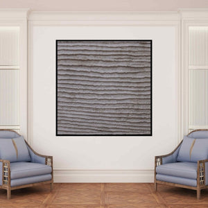 In-situ view of Hansodnya Thambe's 'Untitled 5 (Striated Depths)' painting in a room