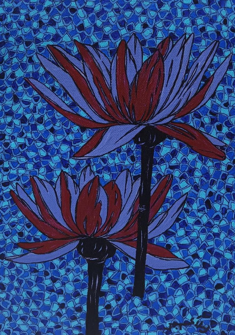 Nature acrylic painting titled 'Untitled 5', 10x7 inches, by artist Rama Krishna V on Canvas