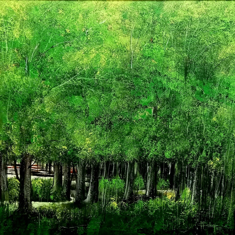 Nature acrylic painting titled 'Untitled 5', 24x24 inch, by artist Malay Das on Canvas