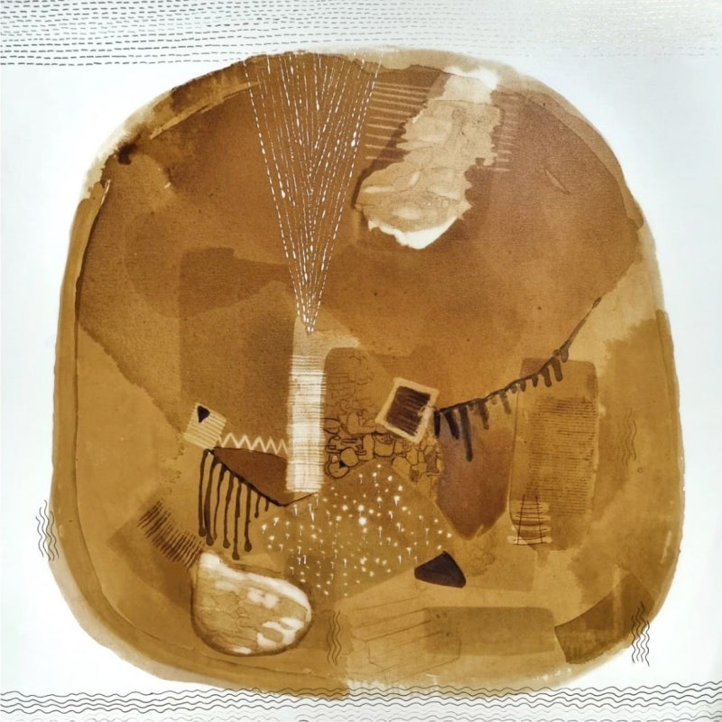 Untitled 5' contemporary mixed-media painting by artist Veena Jain, 40x40 inch, on canvas