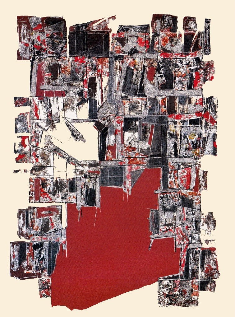 Untitled 5' contemporary acrylic painting by artist Tabassum Yusuf, 69x34 inch, on canvas