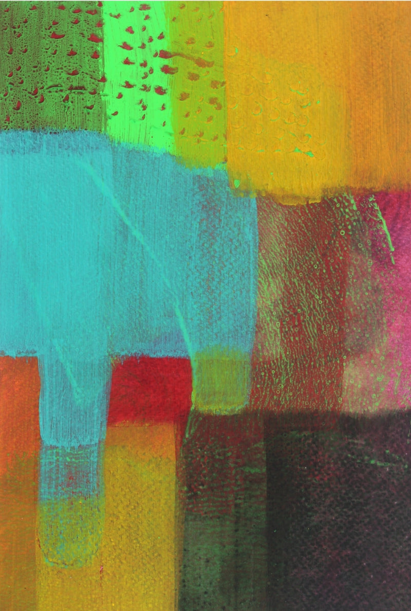 Untitled 5' abstract acrylic painting by artist Muni Sharma, 11x8 inch, on paper