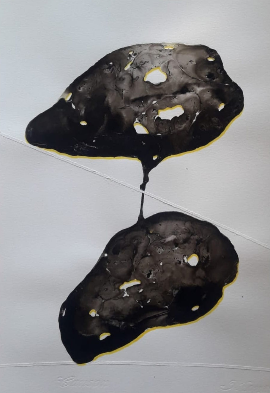 'Untitled 5' contemporary mixed-media painting by artist Raosaheb Gagare, 12x8 inch, on paper