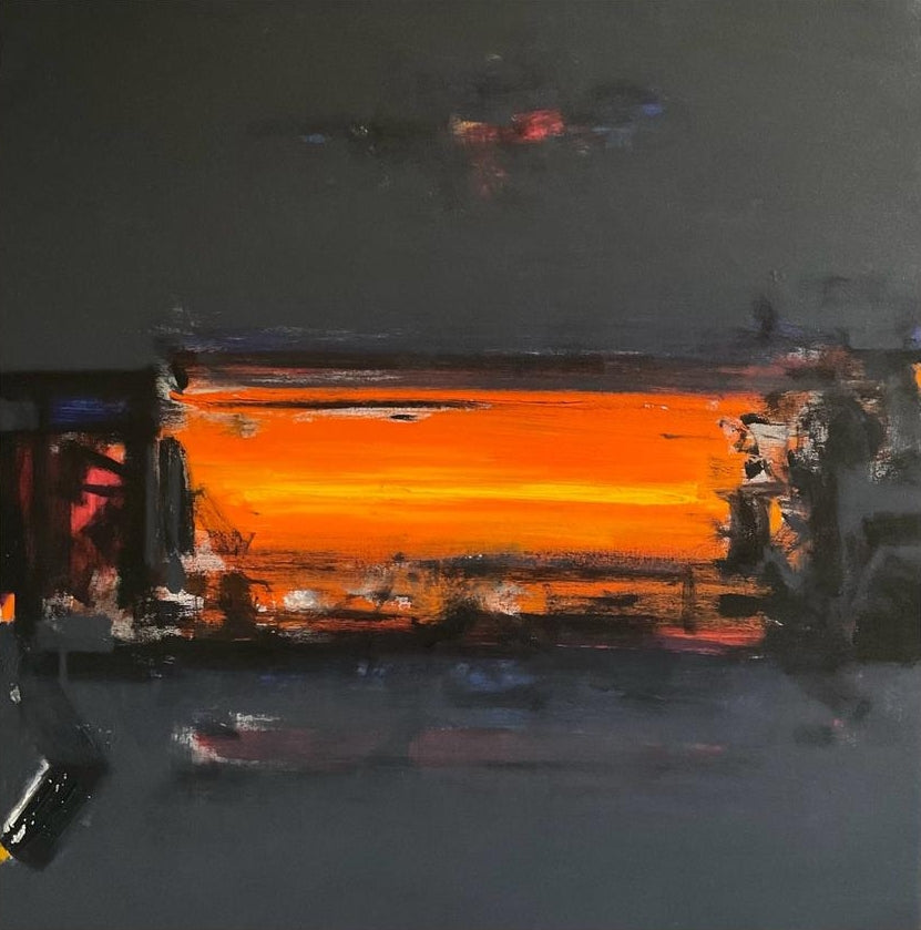 Untitled 5' abstract acrylic painting by artist Chaitan Bhosale, 36x36 inch, on canvas