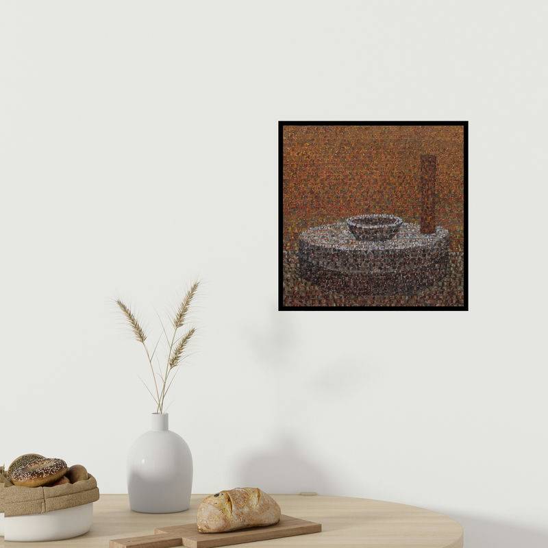 In-situ view of Kuldeep Karagaonkar's 'Untitled 5 (Humble Still Life)' painting in a room