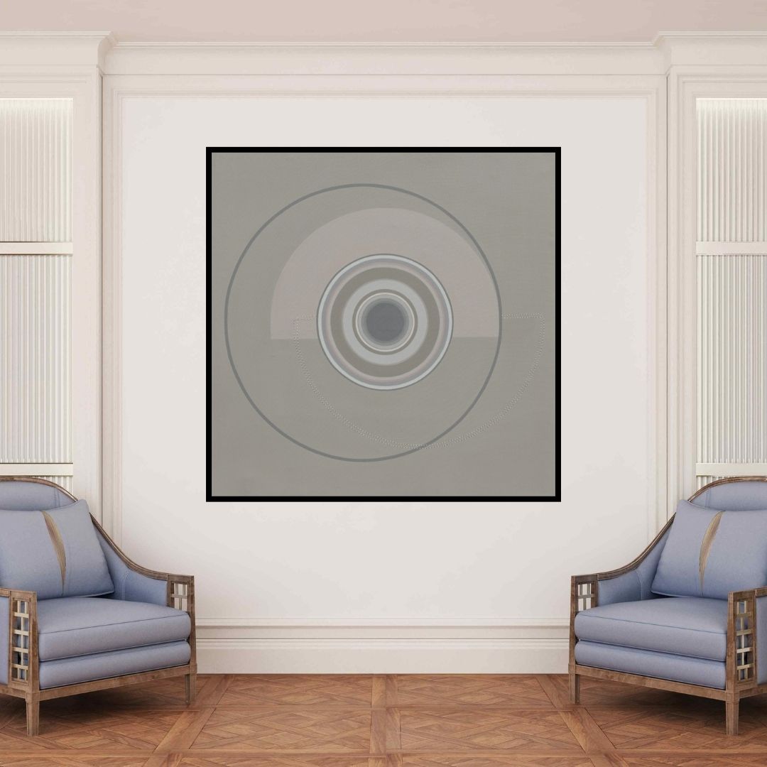 In-situ view of Dhruti Mahajan's 'Untitled 5 (Eye of the Universe)' painting in a room