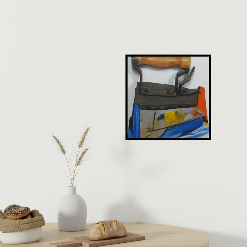 In-situ view of Somanth Adamane's 'Untitled 5 (The Old Iron)' painting in a room