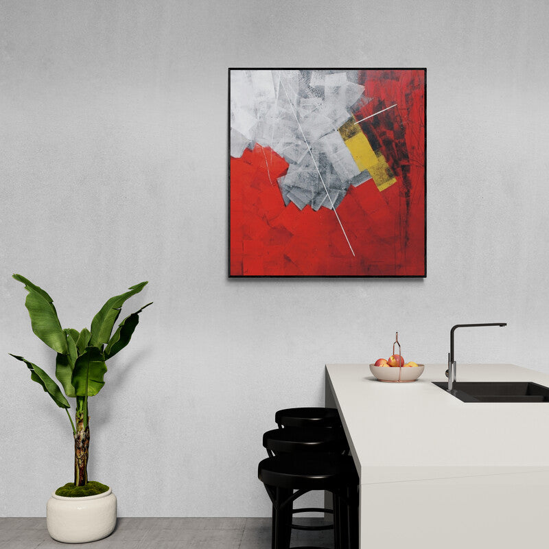 In-situ view of Sudhir Talmale's 'Untitled 51' painting in a room