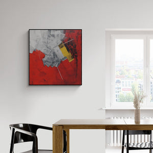 Preview of 'Untitled 51' Painting by Sudhir Talmale shown on a wall in a furnished room.