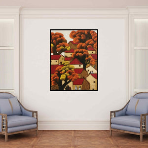 In-situ view of Nagesh Ghodke's 'Untitled 51' painting in a room