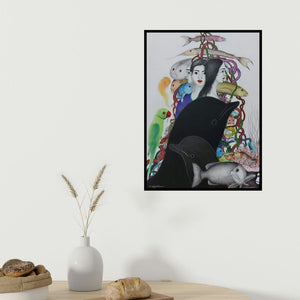 Rajesh Salagaonkar's 'Untitled 6' painting visualized above a sofa in a contemporary room.