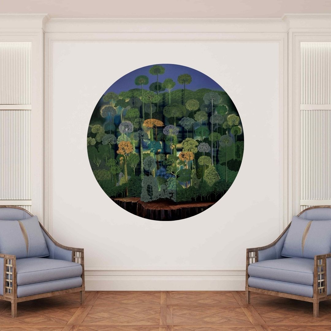 In-situ view of Shaji Appukuttan's 'Untitled 6' painting in a room