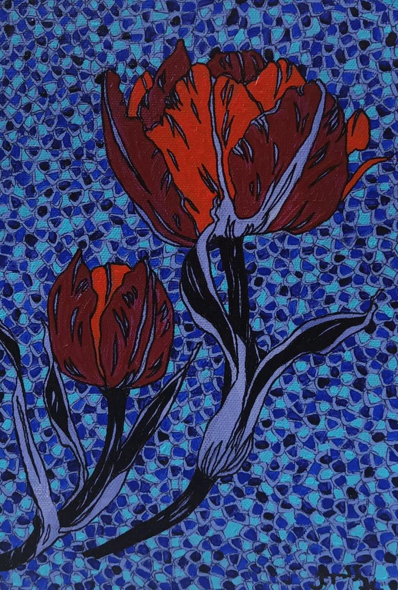 Nature acrylic painting titled 'Untitled 6', 10x7 inches, by artist Rama Krishna V on Canvas