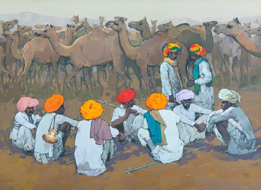 'Untitled 6' figurative acrylic painting by artist Anushka Varekar, 36x48 inch, on canvas