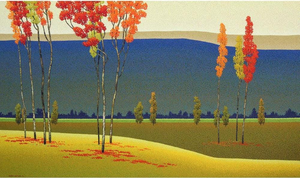 'Untitled 6' nature acrylic painting by artist Satish Mane, 36x60 inch, on canvas