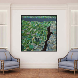 In-situ view of Madan Pawar's 'Untitled 6' painting in a room