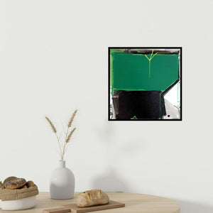 In-situ view of Santosh Rathod's 'Untitled 6 (Green Pulse)' painting in a room