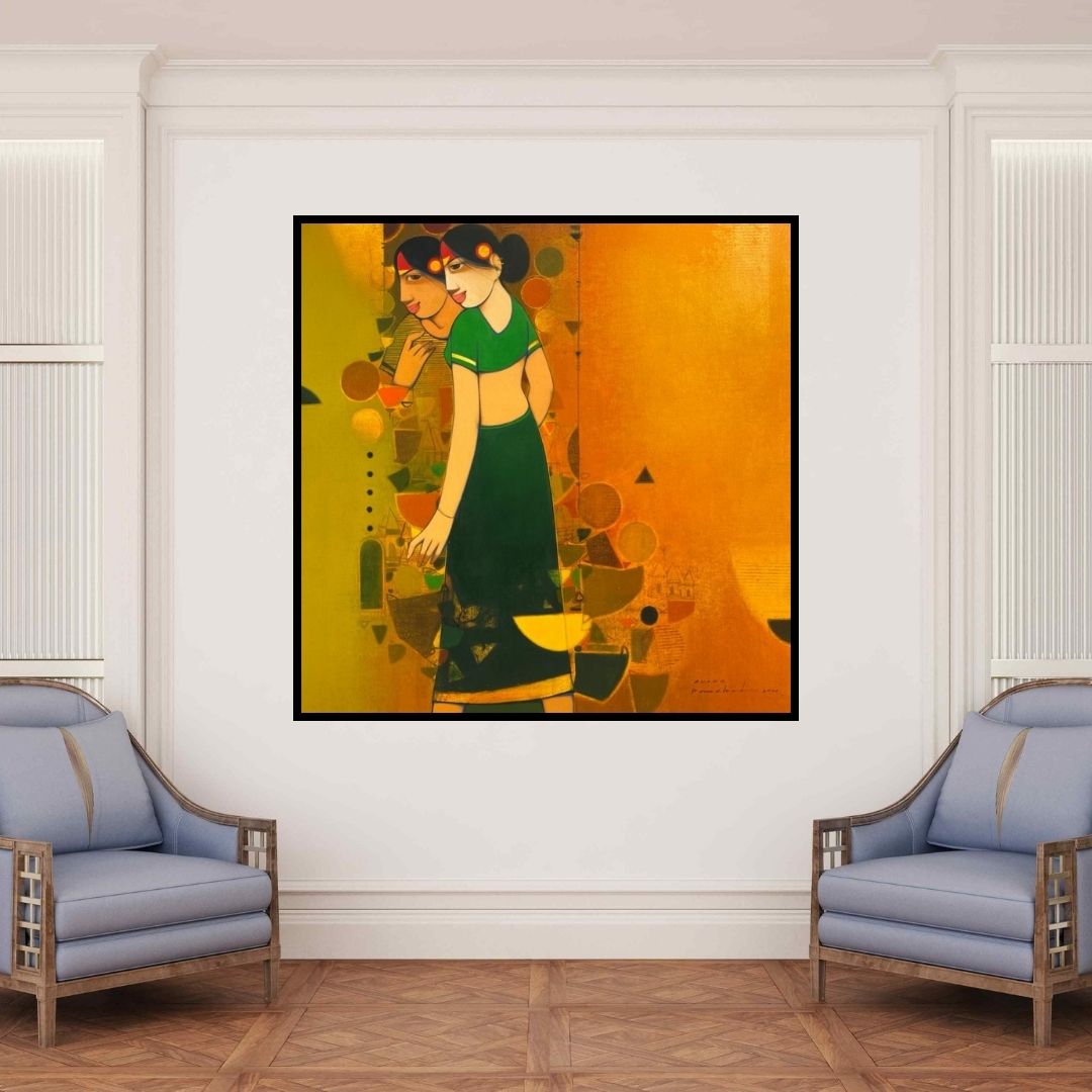 In-situ view of Anand Panchal's 'Untitled 6' painting in a room