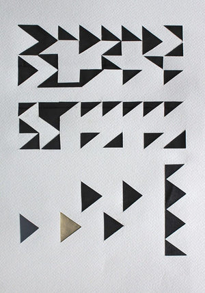 Untitled 60 (Geometric Progression) by Vivek Nimbolkar, Original Paper Abstract Painting on Paper, X-Small Vertical Wall Art