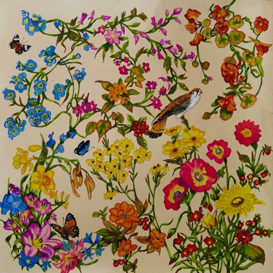 Nature watercolor painting titled 'Untitled 600', 24x24 inch, by artist Manisha Agarwal on Paper