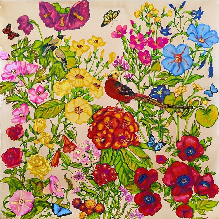 Untitled 680' nature watercolor painting by artist Manisha Agrawal, 36x36 inch, on paper