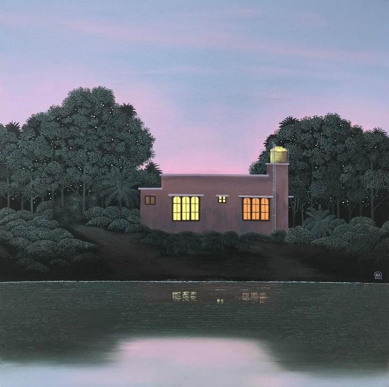 Nature acrylic painting titled 'Untitled 7', 36x36 inches, by artist Shaji Appukutan on Canvas