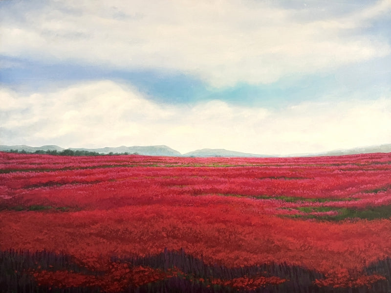 Untitled 7' nature acrylic painting by artist Ramdas Thorat, 36x48 inch, on canvas