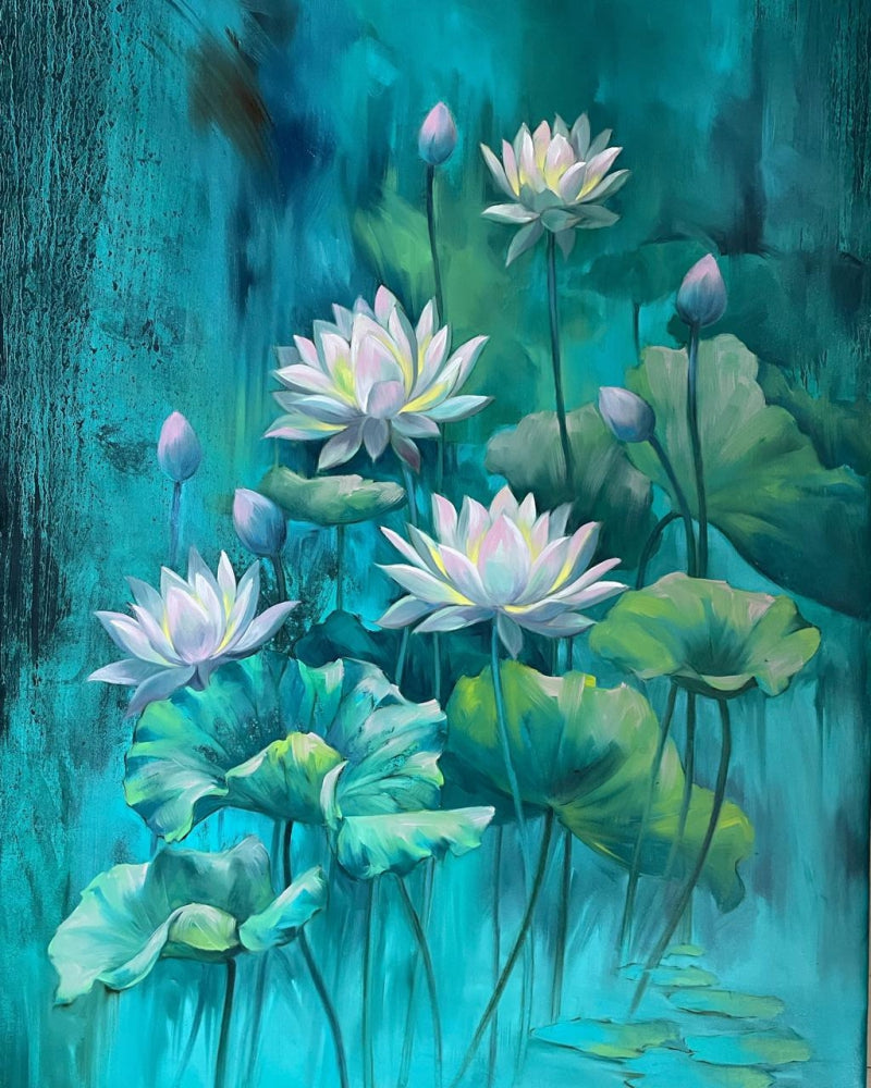 'Untitled 7' nature oil painting by artist Namdev M Patil, 42x32 inch, on canvas