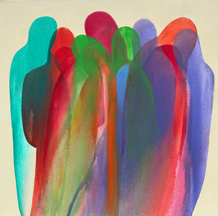 Untitled 7' abstract acrylic painting by artist Vijay Shelar, 36x36 inch, on canvas