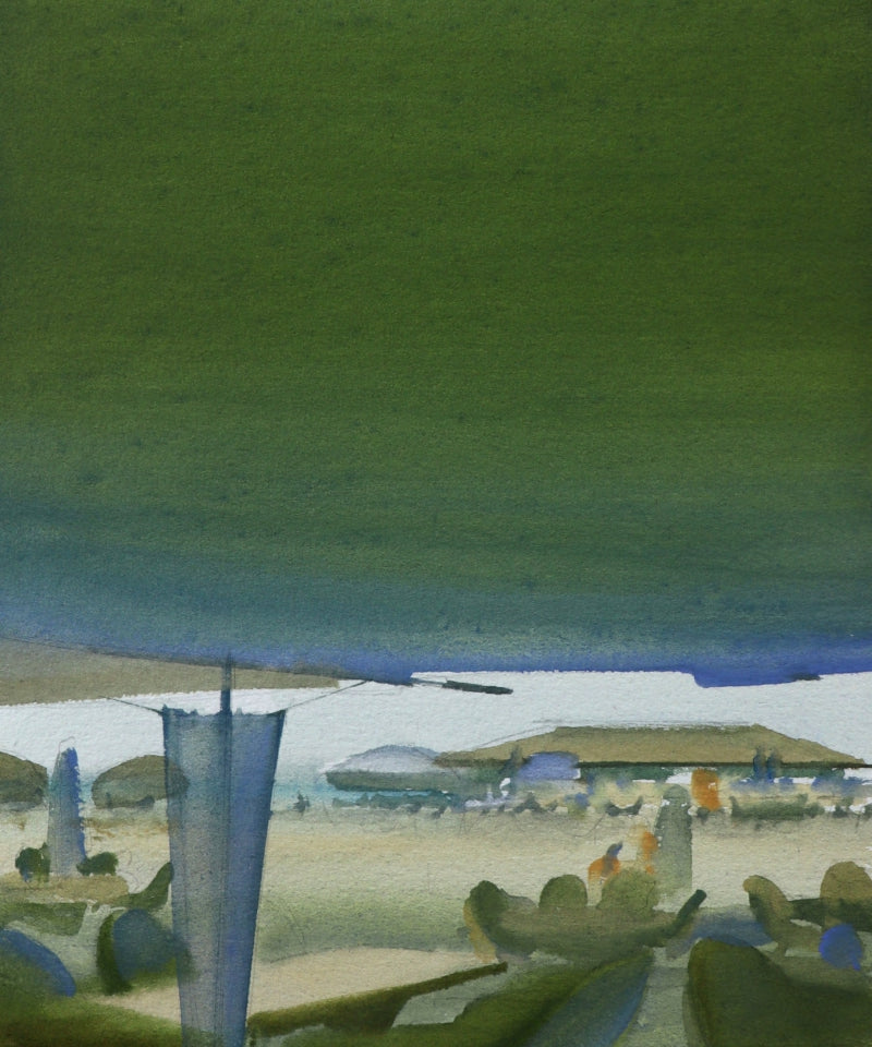 Untitled 7' abstract watercolor painting by artist Sameer Bhitale, 11x7 inch, on paper