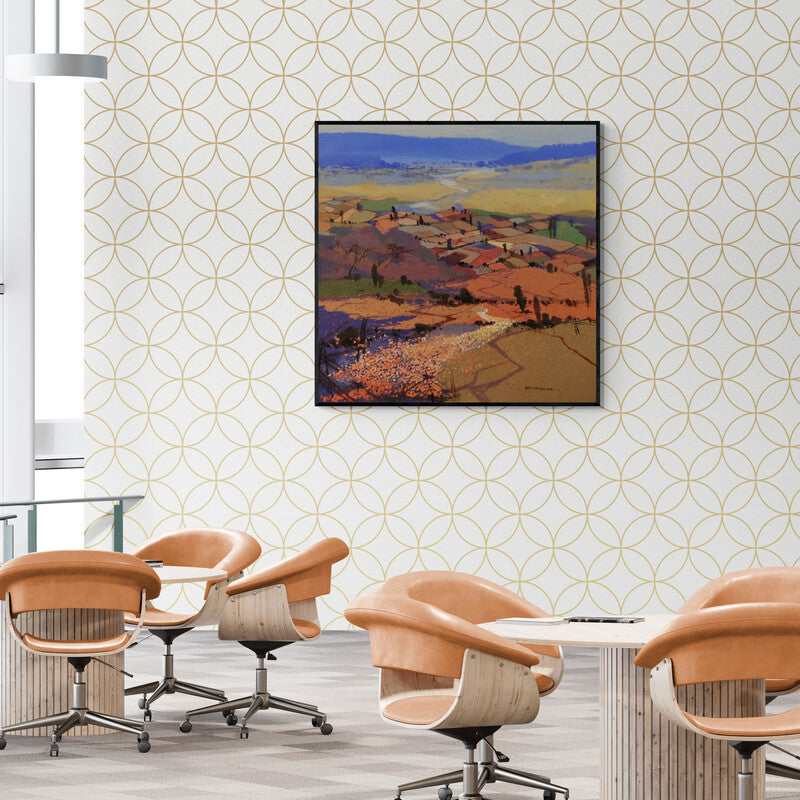 In-situ view of Hari Dhongade's 'Untitled 7' painting in a room