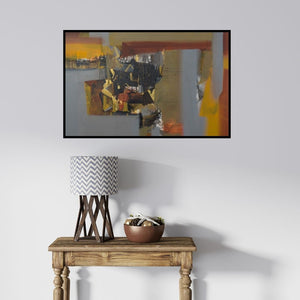 In-situ view of Satendra Mhatre's 'Untitled 7' painting in a room