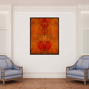 In-situ view of Keshav Kasar's 'Untitled 7 (The Inner Flame)' painting in a room