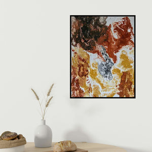 Kartikey Sharma's 'Untitled 7' painting visualized above a sofa in a contemporary room.