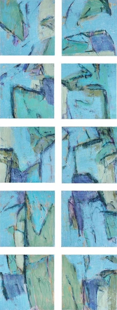 Abstract mixed media painting titled 'Untitled 70', 96x60 inches, by artist Anuja Paturkar on Canvas