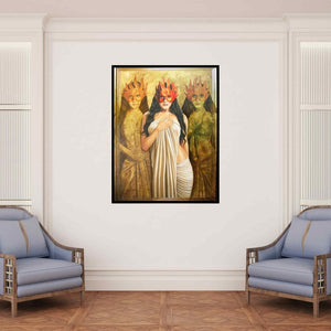 In-situ view of Shaheen Verma's 'Untitled' painting in a room