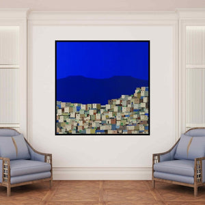 In-situ view of Madan Pawar's 'Untitled 9' painting in a room