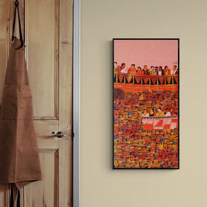 In-situ view of Anamika Kuchan's 'Untitled 9 (Cosmic Harmony)' painting in a room