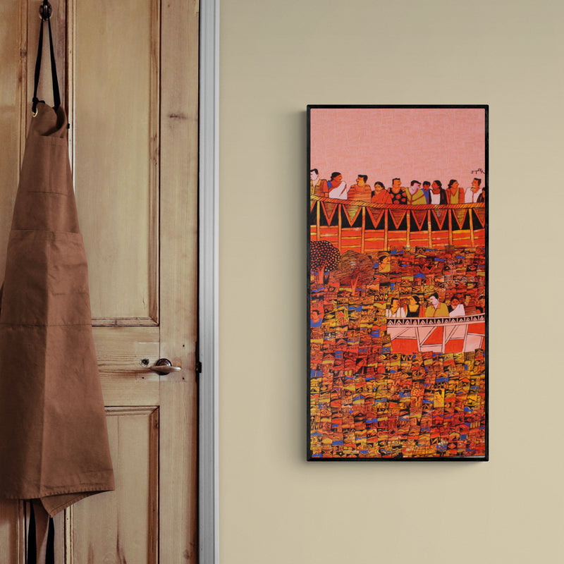 In-situ view of Anamika Kuchan's 'Untitled 9 (Cosmic Harmony)' painting in a room