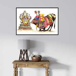 In-situ view of Siva Balan's 'Untitled 9' painting in a room