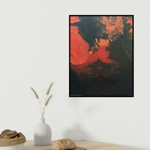 Kartikey Sharma's 'Untitled 9' painting visualized above a sofa in a contemporary room.